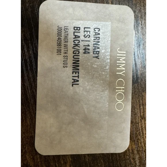 Jimmy Choo Carnaby Leather Wallet With Studs Black Gunmetal - Picture 14 of 16